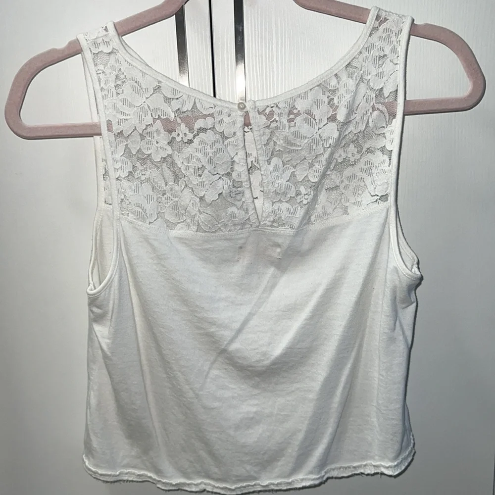 Hollister dainty white button back tank- S - Picture 2 of 5